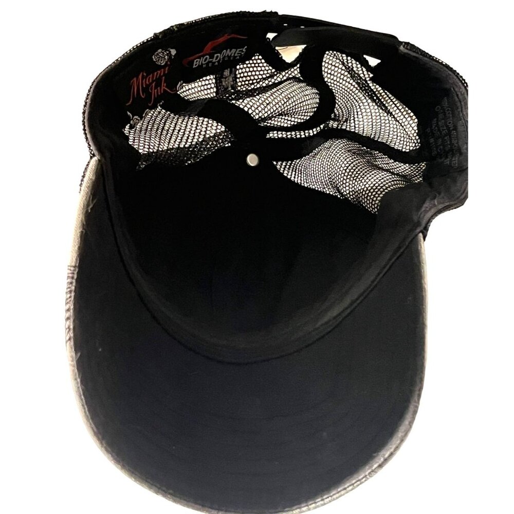 Miami Ink Embroidered Camo Y2K Wings Knife Heart Snap Back Baseball Cap Vintage - Picture 14 of 14